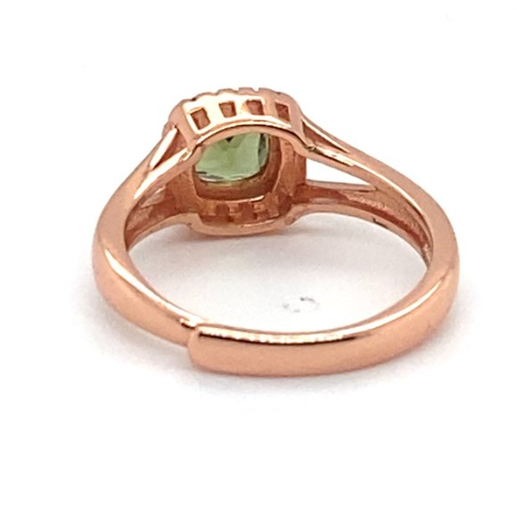 Diopside .80ct Rose Gold Finish Solid 925 Sterling Silver Ring - Picture 5 of 7